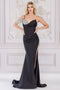 Amelia Couture 3017 Beaded One-Shoulder Gown with Slit