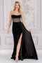 Amelia Couture 5051 Beaded Strapless Velvet Gown with Slit