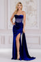 Amelia Couture 5051 Beaded Strapless Velvet Gown with Slit