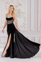 Amelia Couture 5051 Beaded Strapless Velvet Gown with Slit