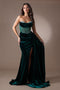 Amelia Couture 5051 Beaded Strapless Velvet Gown with Slit