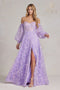 Nox Anabel Butterfly Applique Puff Sleeve Gown K1155