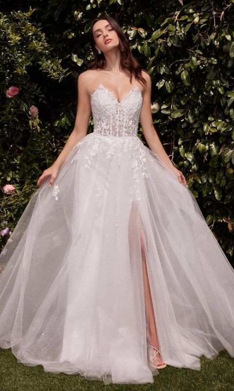 Ladivine C148W Long Bridal Gown with Timeless Elegance