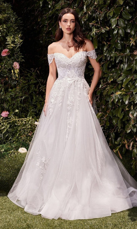 Ladivine C159W Off-White Long Wedding Gown with Timeless Elegance