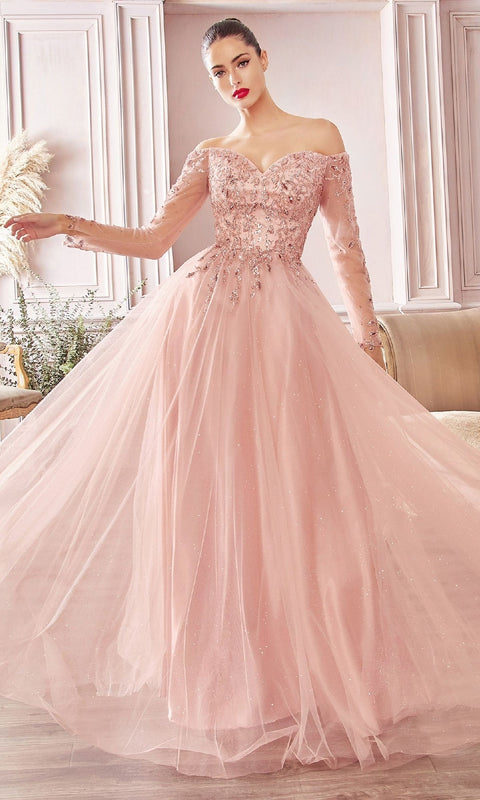 Ladivine CD0172 Long Prom Gown with Elegant Silhouette
