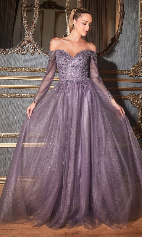 Ladivine CD0172 Long Prom Gown with Elegant Silhouette
