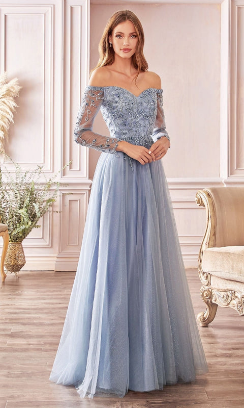 Ladivine CD0172 Long Prom Gown with Elegant Silhouette