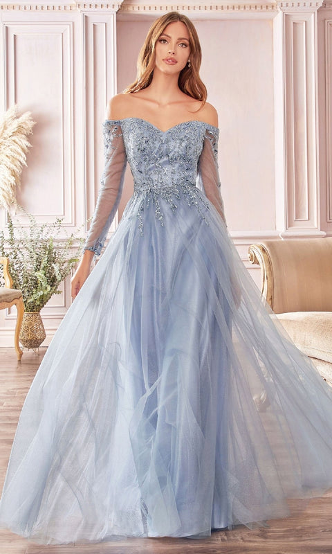 Ladivine CD0172 Long Prom Gown with Elegant Silhouette