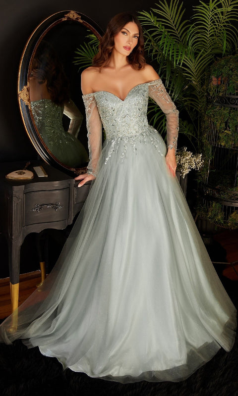 Ladivine CD0172 Long Prom Gown with Elegant Silhouette