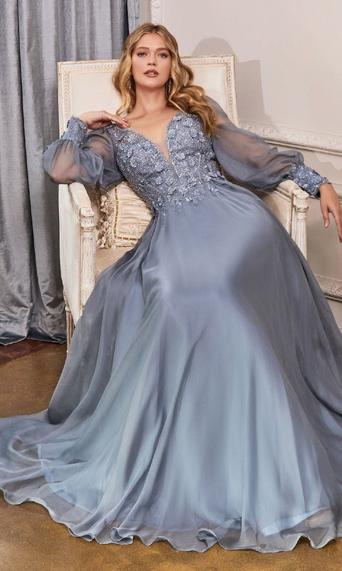 Ladivine CD0183 Long Formal Gown with Elegant Silhouette