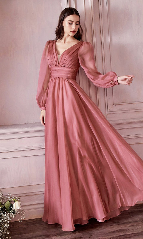 Ladivine CD0192 Long Prom Gown with Elegant Silhouette