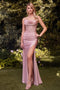 Ladivine CD380 Heat Stone Sheer Corset Slit Gown