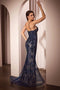 Ladivine CD795 Fitted Appliqué Sleeveless Gown