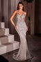 Ladivine CD795 Fitted Appliqué Sleeveless Gown