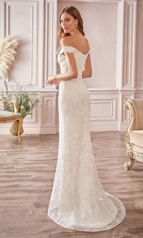 Ladivine CD929 Long Off-White Wedding Gown with Timeless Elegance
