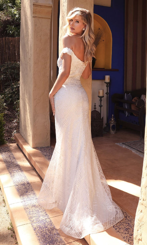 Ladivine CD929 Long Off-White Wedding Gown with Timeless Elegance