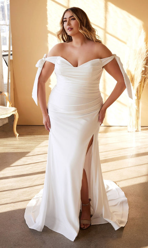 Ladivine CD944WC Long Plus-Size Bridal Gown with Elegant Silhouette