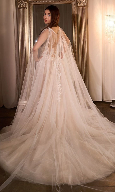 Ladivine CDS476W Long Wedding Gown with Elegant Silhouette