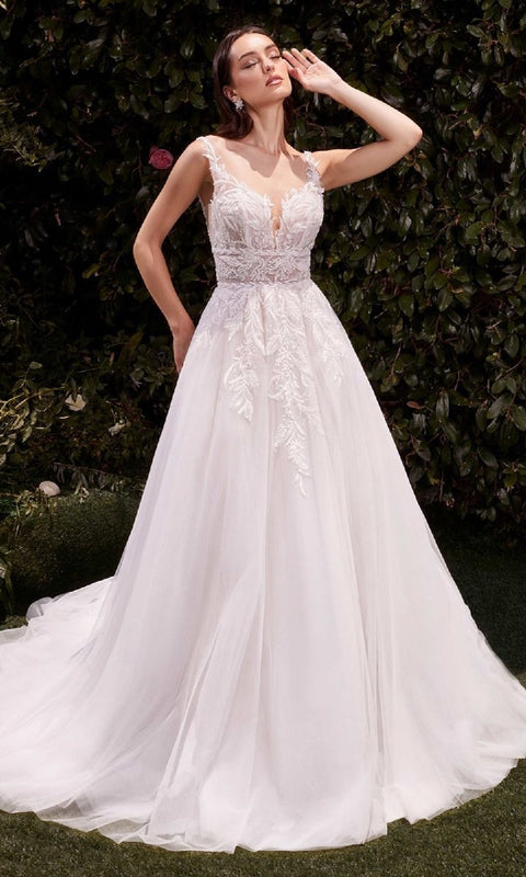Ladivine CDS511W Long Wedding Gown with Elegant Silhouette