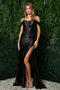 Nox Anabel Corset Satin Slit Gown E1043