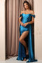 Nox Anabel Corset Satin Slit Gown E1043