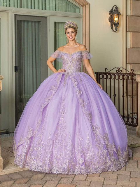 Dancing Queen 1615 - Floral Applique Sweetheart Ball Gown