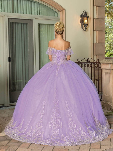 Dancing Queen 1615 - Floral Applique Sweetheart Ball Gown