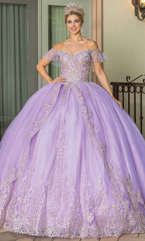 Dancing Queen 1615 - Floral Applique Sweetheart Ball Gown