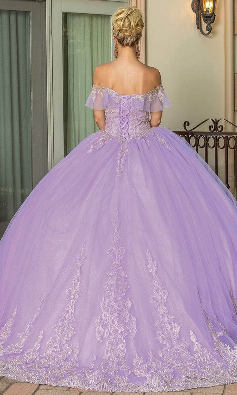 Dancing Queen 1615 - Floral Applique Sweetheart Ball Gown