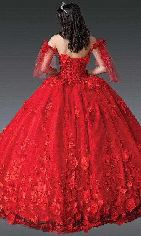 Dancing Queen 1792 - Off Shoulder Floral Quinceanera Gown