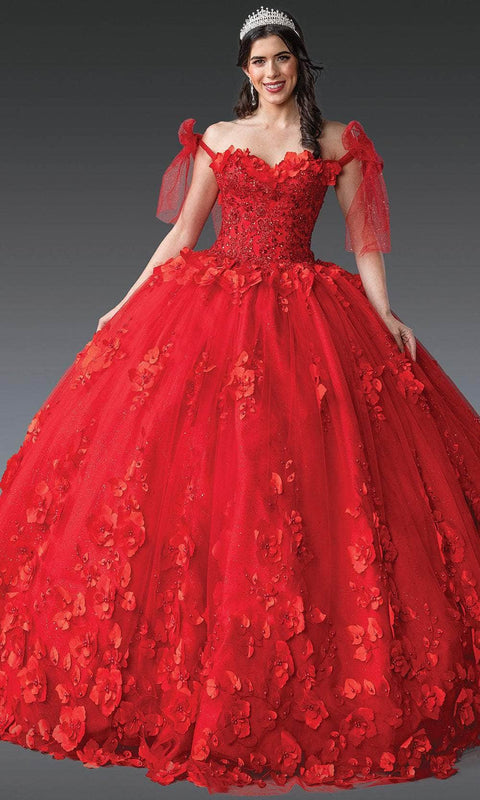 Dancing Queen 1792 - Off Shoulder Floral Quinceanera Gown