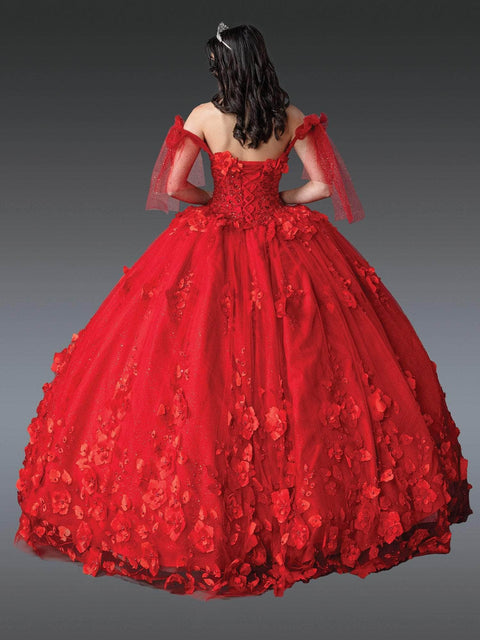 Dancing Queen 1792 - Off Shoulder Floral Quinceanera Gown
