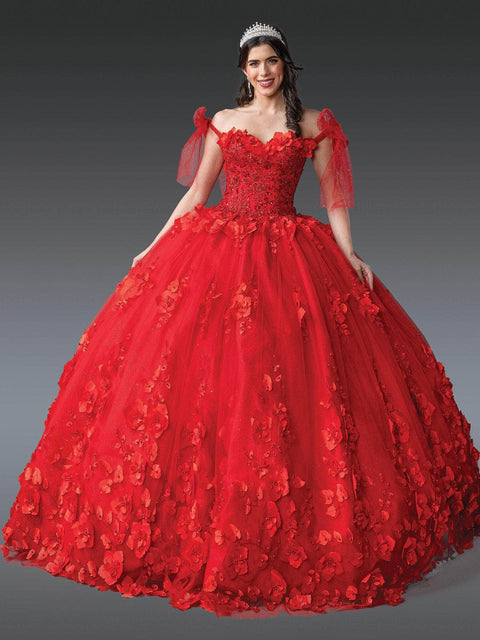 Dancing Queen 1792 - Off Shoulder Floral Quinceanera Gown