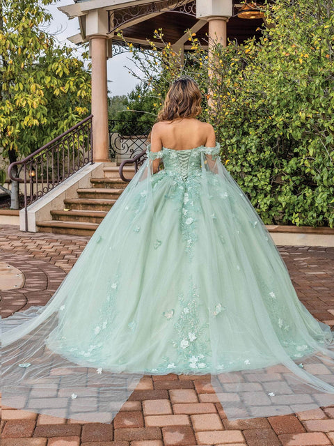 Dancing Queen 1838 - Embroidered Bodice Off Shoulder Ballgown