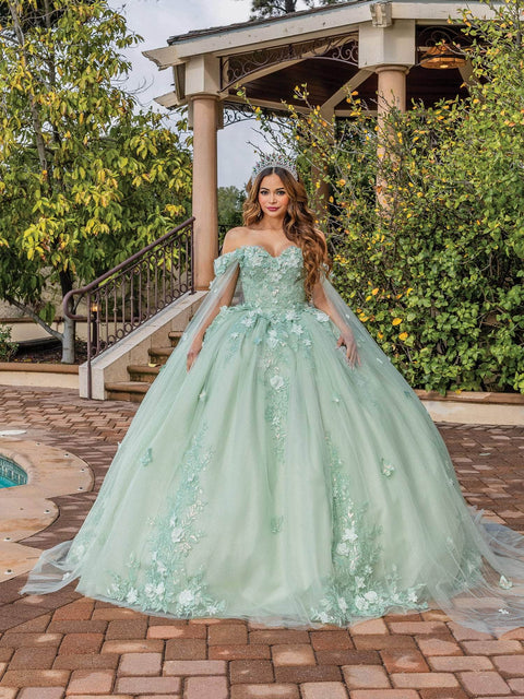 Dancing Queen 1838 - Embroidered Bodice Off Shoulder Ballgown