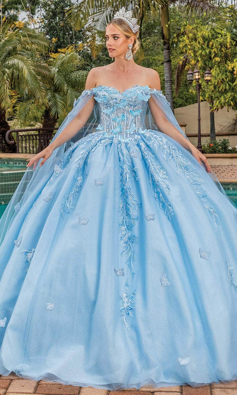 Dancing Queen 1889 - Embroidered Butterfly Quinceanera Ballgown