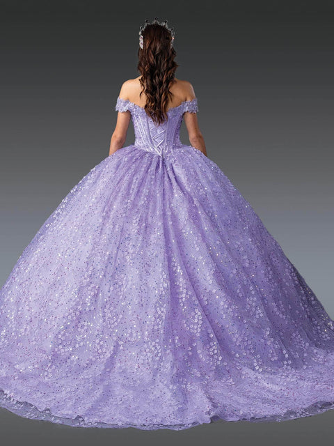 Dancing Queen 1901 - Off-Shoulder Floral Embellished Gown