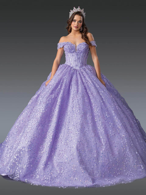 Dancing Queen 1901 - Off-Shoulder Floral Embellished Gown