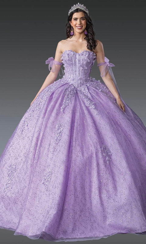 Dancing Queen 1905 - Strapless Glitter Ballgown with Detachable Sleeve