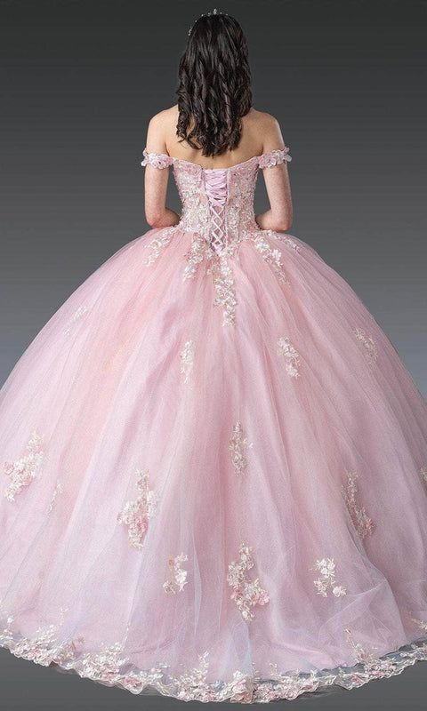 Dancing Queen 1906 - Off Shoulder Applique Quinceanera Gown