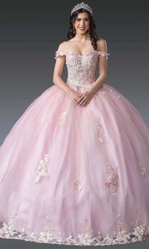 Dancing Queen 1906 - Off Shoulder Applique Quinceanera Gown