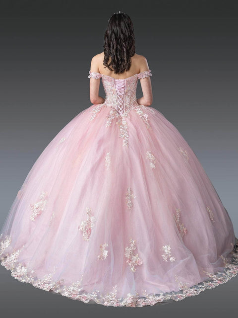 Dancing Queen 1906 - Off Shoulder Applique Quinceanera Gown