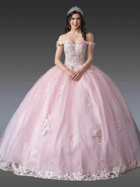 Dancing Queen 1906 - Off Shoulder Applique Quinceanera Gown