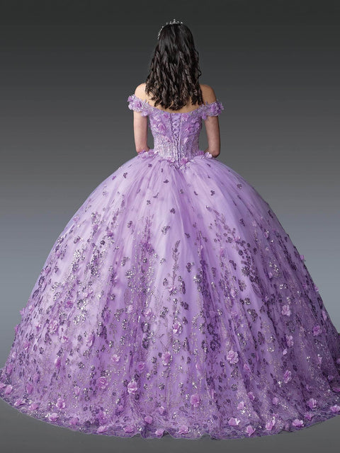 Dancing Queen 1908 - Glitter Off-Shoulder Quince Gown