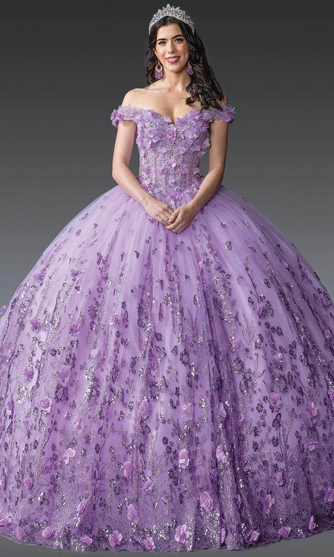 Dancing Queen 1908 - Glitter Off-Shoulder Quince Gown