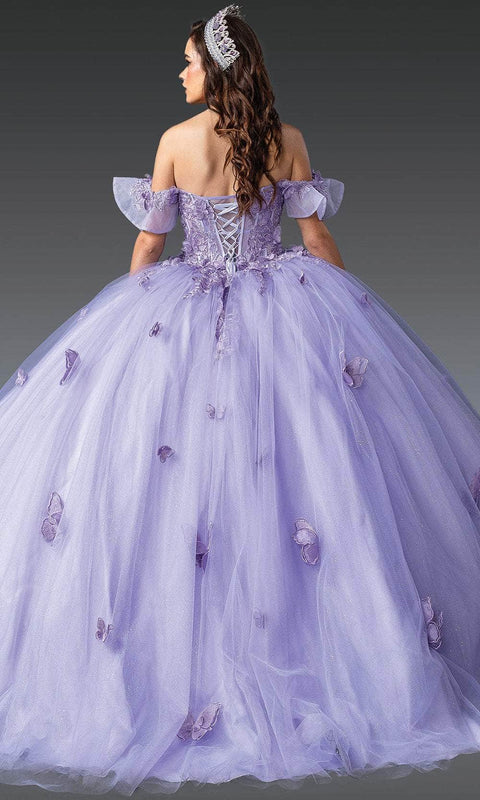 Dancing Queen 1911 - Glitter Off-Shoulder Butterfly Gown