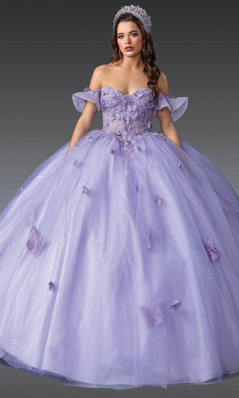 Dancing Queen 1911 - Glitter Off-Shoulder Butterfly Gown