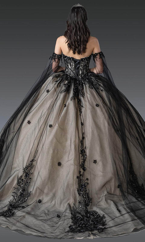 Dancing Queen 1912 - Cape Sleeves Sweetheart Quinceanera Gown