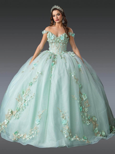 Dancing Queen 1918 - 3D Floral Sweetheart Quinceanera Gown