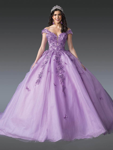 Dancing Queen 1923 - Plunging V-Neck Embellished Pleated Gown